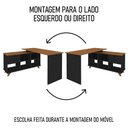Ver imagem 6 de Mesa Escrivaninha em L 2 Gavetas e Nichos Golden A06 Freijó/preto - Mpozenato