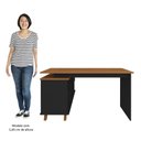 Ver imagem 5 de Mesa Escrivaninha em L 2 Gavetas e Nichos Golden A06 Freijó/preto - Mpozenato
