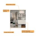 Ver imagem 5 de Guarda Roupa Solteiro com Espelho 2 Portas de Correr Acp Móveis Branco - 100% Mdf