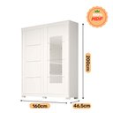 Ver imagem 4 de Guarda Roupa Solteiro com Espelho 2 Portas de Correr Acp Móveis Branco - 100% Mdf