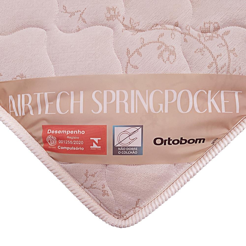 Cama Box Baú Viúva + Colchão de Molas Ensacadas Ortobom AirTech SpringPocket 128cm - 7