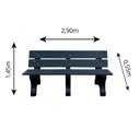 Ver imagem 3 de Banco para Jardim com Encosto para Áreas Externas Madeira Ecológica 290cm Cinza/Escuro