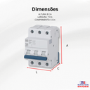 Ver imagem 7 de Minidisjuntor Tripolar Mdwp-c25-3 400vca Curva C Weg