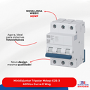 Ver imagem 5 de Minidisjuntor Tripolar Mdwp-c25-3 400vca Curva C Weg