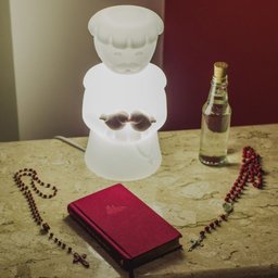 Luminária Abajur Usare São Francisco Assis Santo Igreja Católica Religioso Fé com Lâmpada LED - 4
