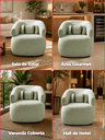 Ver imagem 3 de Kit 2 Poltrona Orgânica Chloe Boucle Verde Redonda Decorativa com Almofada Plumante - Arkell