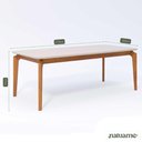 Ver imagem 4 de Mesa de Jantar Ficus 2,10 com 8 Cadeiras Bella Tampo Madeira Estilo Luxo Madeira/off White/kaki