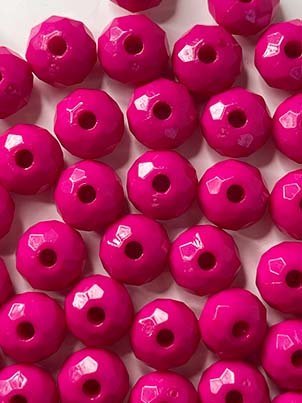 Rondela Cristal Acrílico/ Rosa Pink 6mm Aprox4200peças 500g La Mode Arte e Criação Miçanga Rondela - 1