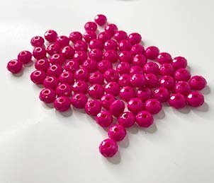 Rondela Cristal Acrílico/ Rosa Pink 6mm Aprox4200peças 500g La Mode Arte e Criação Miçanga Rondela - 2