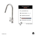 Ver imagem 5 de Kit Cuba para Cozinha Terena 58 Cm e Torneira Misturador Monocomando em Aço Inox Iriri - Prata