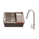 Ver imagem 1 de Kit Cuba para Cozinha Terena 58 Cm e Torneira Misturador Monocomando em Aço Inox Iriri - Prata
