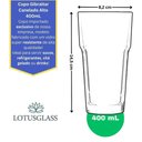 Ver imagem 4 de Kit 4 Copos de Água/suco 400ml Resistente Bar Restaurante Vidro Alto Canelado Gibraltar Lotusglass