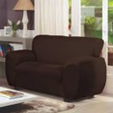 Ver imagem 2 de Capa Sofa de 2 Lugares Tecido Malha Gel Poliéster Gold Marrom