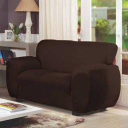 Capa Sofa de 2 Lugares Tecido Malha Gel Poliéster Gold Marrom - 2