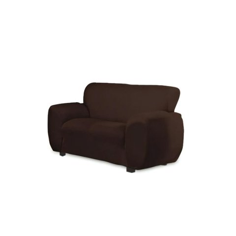 Capa Sofa de 2 Lugares Tecido Malha Gel Poliéster Gold Marrom
