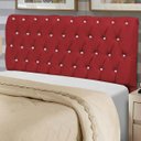 Ver imagem 1 de Cabeceira Estofada Maria 140CM Casal Strass Courino Vermelho - D A DECOR