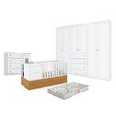 Ver imagem 1 de Quarto de Bebê Americano 6 Portas Com berço Americano Multifuncional Formare Branco Freijó - Matic e