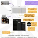 Ver imagem 2 de Kit Armário de Cozinha 3 Portas com Balcão Multiuso Multimóveis Mp2234 Branco/preto