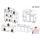 Ver imagem 3 de Kit Armário de Cozinha 3 Portas com Balcão Multiuso Multimóveis Mp2234 Branco/preto