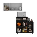 Ver imagem 4 de Kit Armário de Cozinha 3 Portas com Balcão Multiuso Multimóveis Mp2234 Branco/preto