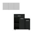 Ver imagem 5 de Kit Armário de Cozinha 3 Portas com Balcão Multiuso Multimóveis Mp2234 Branco/preto