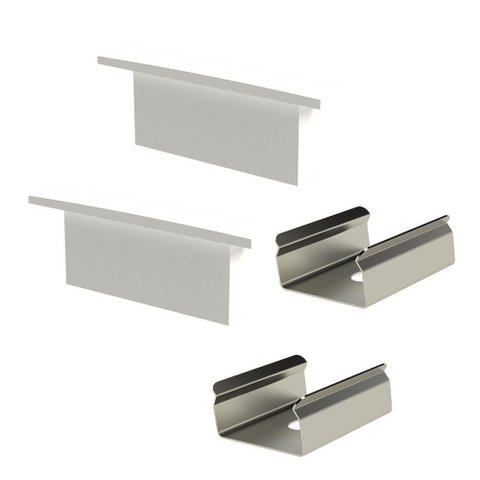 Kit Acessórios Taschibra para Perfil Sobrepor 5x2cm Zenith 50 Branco