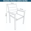 Ver imagem 6 de Kit 2 Cadeiras C/ Braço Empilhável Área Externa Geribá Rivatti Alumínio e Tela Mesh Estofada