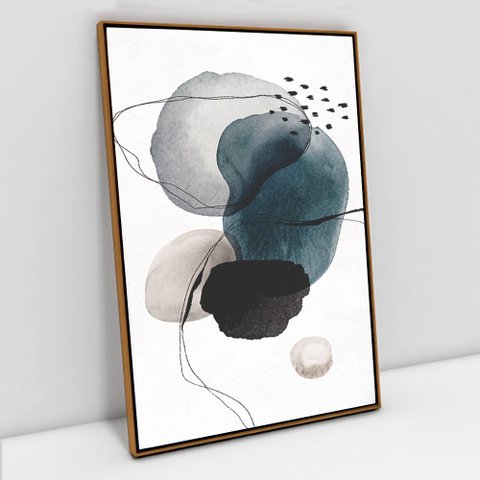 Quadro Decorativo em Canvas Abstrato Rupestre TACOLADO PAPEL DE PAREDE Moldura Flutuante 4,5cm Freij