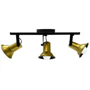 Spot Sobrepor Trilho Direcionável Octa Cupps 03 Lâmpadas E27 Bivolt Design Moderno Quarto/sala:doura