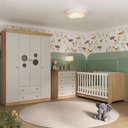 Ver imagem 1 de Quarto de Bebê Completo com Berço Americano 3 em 1 Pirulito Multimóveis Mp4617 Madeirado/off