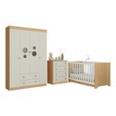 Ver imagem 2 de Quarto de Bebê Completo com Berço Americano 3 em 1 Pirulito Multimóveis Mp4617 Madeirado/off