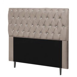 Cabeceira Estofada Maria 160CM Queen Strass Courino Bege - D A DECOR - 2
