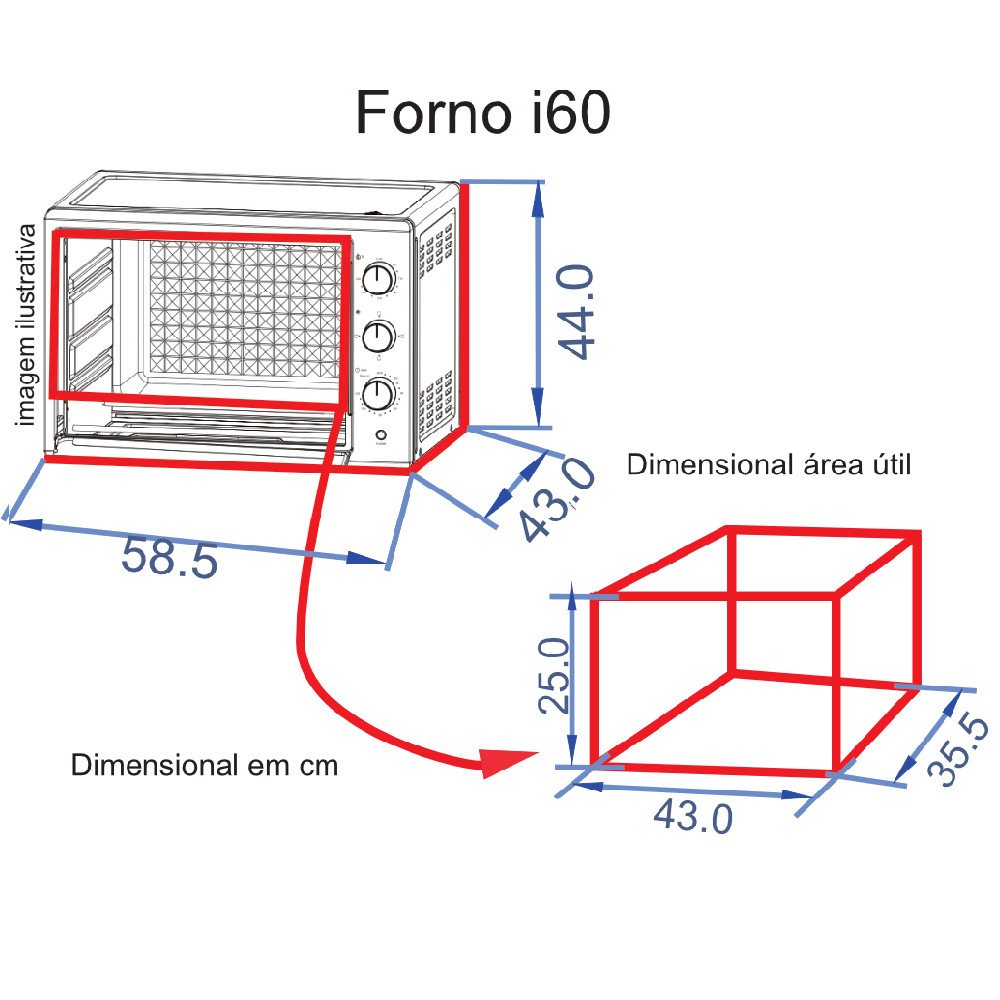 Forno Elétrico de Bancada 60 Litros Fogatti Black I60 - 3