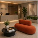 Ver imagem 3 de Sofá Fit 140cm 2 Lugares Moderno Sala Consultório:Terra Cota/Bouclé