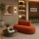 Ver imagem 2 de Sofá Fit 140cm 2 Lugares Moderno Sala Consultório:Terra Cota/Bouclé