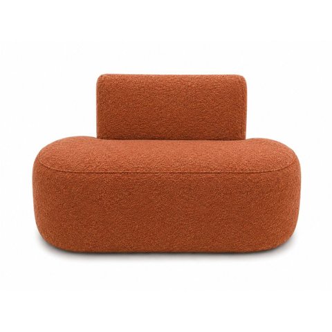 Sofá Fit 140cm 2 Lugares Moderno Sala Consultório:Terra Cota/Bouclé