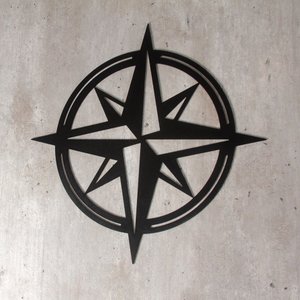 Quadro Painel Imagem Rosa dos Ventos - P/Imã - Preto-Pequeno