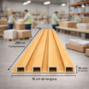 Ver imagem 3 de Painéis Ripados Wpc 18mm Carvalho 290x16cm - Revestimento Decorativo Parede Sala Quarto Cozinha