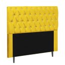 Ver imagem 3 de Cabeceira Estofada Maria 140CM Casal Strass Courino Amarelo - D A DECOR