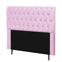 Cabeceira Estofada Alice 195CM King Strass Courino Rosa - D A DECOR - 2