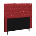 Ver imagem 3 de Cabeceira Estofada Alice 140CM Casal Strass Courino Vermelho - D A DECOR