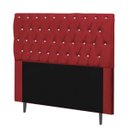 Ver imagem 2 de Cabeceira Estofada Alice 140CM Casal Strass Courino Vermelho - D A DECOR