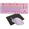 KIT GAMER ROSA TECLADO mecânico WOLF + mouse 7200 + Mousepad - 1