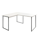 Ver imagem 2 de Mesa de Canto Industrial em L para Escritório 120x90cm Pés de Ferro - Branco