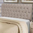 Ver imagem 1 de Cabeceira Estofada Alice 140CM Casal Strass Courino Bege - D A DECOR