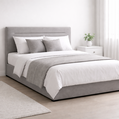 Cabeceira Estofada Suede Cama Casal Moderna 150cm Cinza