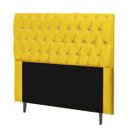 Ver imagem 2 de Cabeceira Estofada Alice 90CM Solteiro Strass Suede Amarelo - D A DECOR
