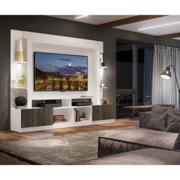 Rack Estante TV 65 Polegadas com Leds Berlim Multimóveis Branco/Tenerife - 7