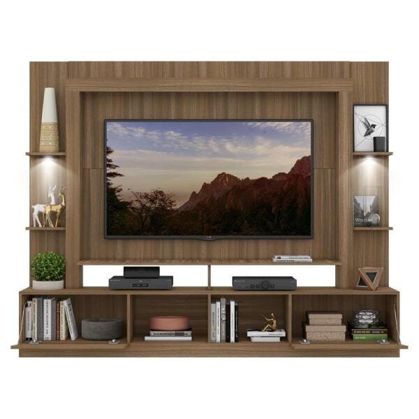 Rack Estante TV 65 Polegadas com Leds Berlim Multimóveis Madeirado - 5