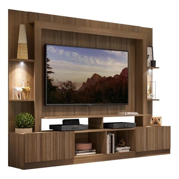 Rack Estante TV 65 Polegadas com Leds Berlim Multimóveis Madeirado - 2